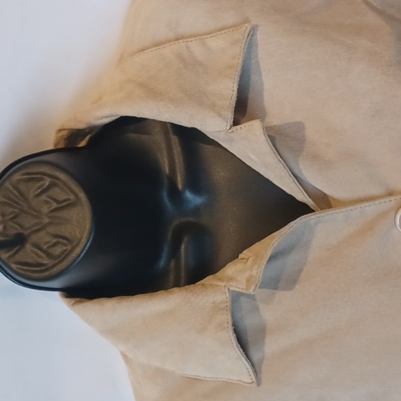 Bagatelle Anthropologie Nude Leather Jacket Pockets Medium - Picture 2 of 9